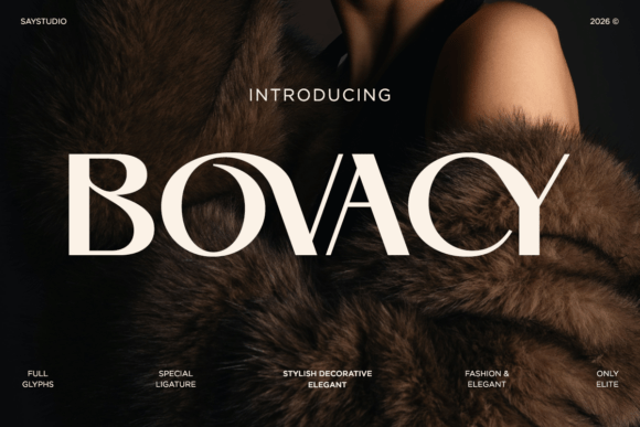 Bovacy: A Modern Luxury Serif Typeface for Digital Branding