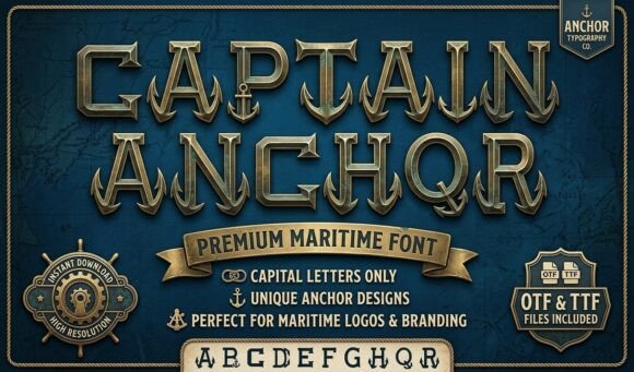Captain Anchor: A Bold Display Font for Nautical Branding