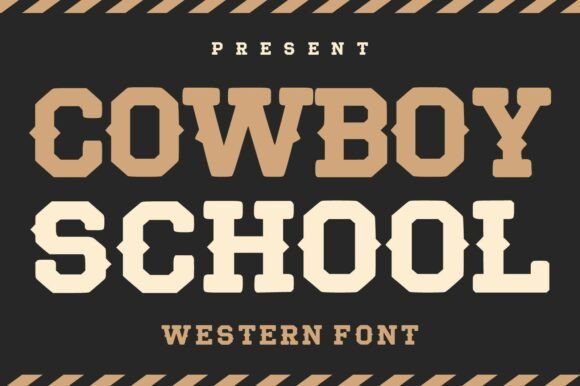 Cowboy School Font: Bold Western Charm for Handmade Labels & Printables