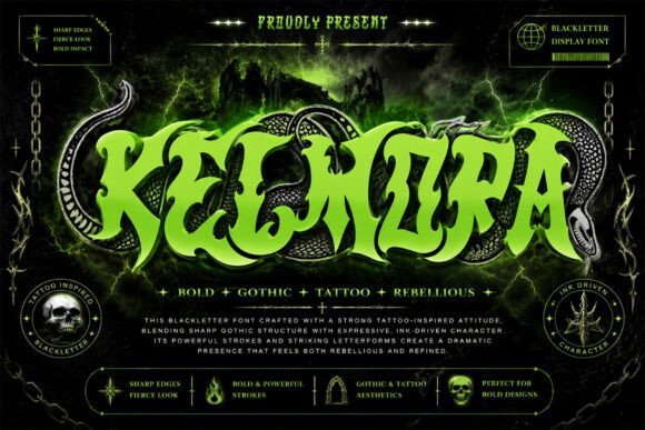 Kelmora: A Bold Blackletter Typeface for Editorial Moments