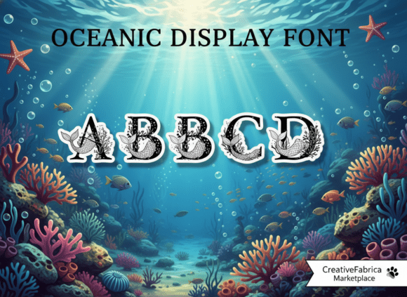 Oceanic Display Font: A Whimsical Branding Touch for Small Businesses