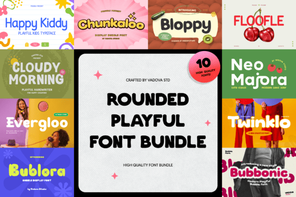Rounded Playful Font Bundle for Handmade Charm